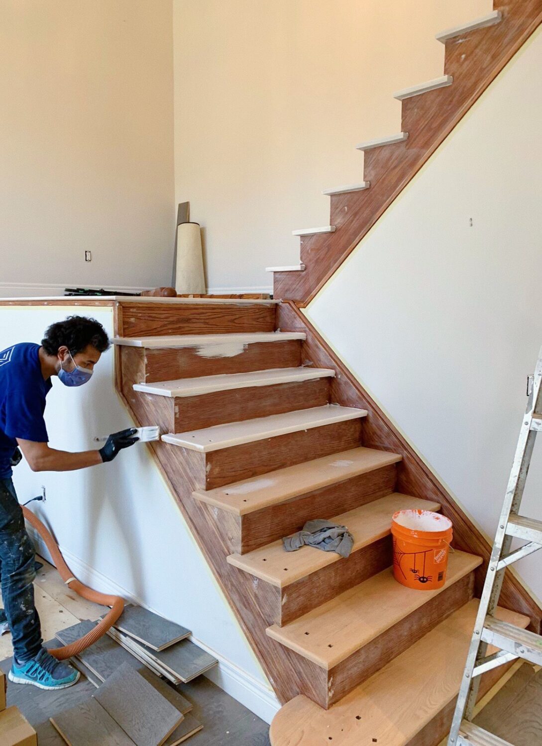 Staircase refinishing process in Toronto and GTA