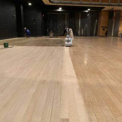 Commercial hardwood floor refinishing