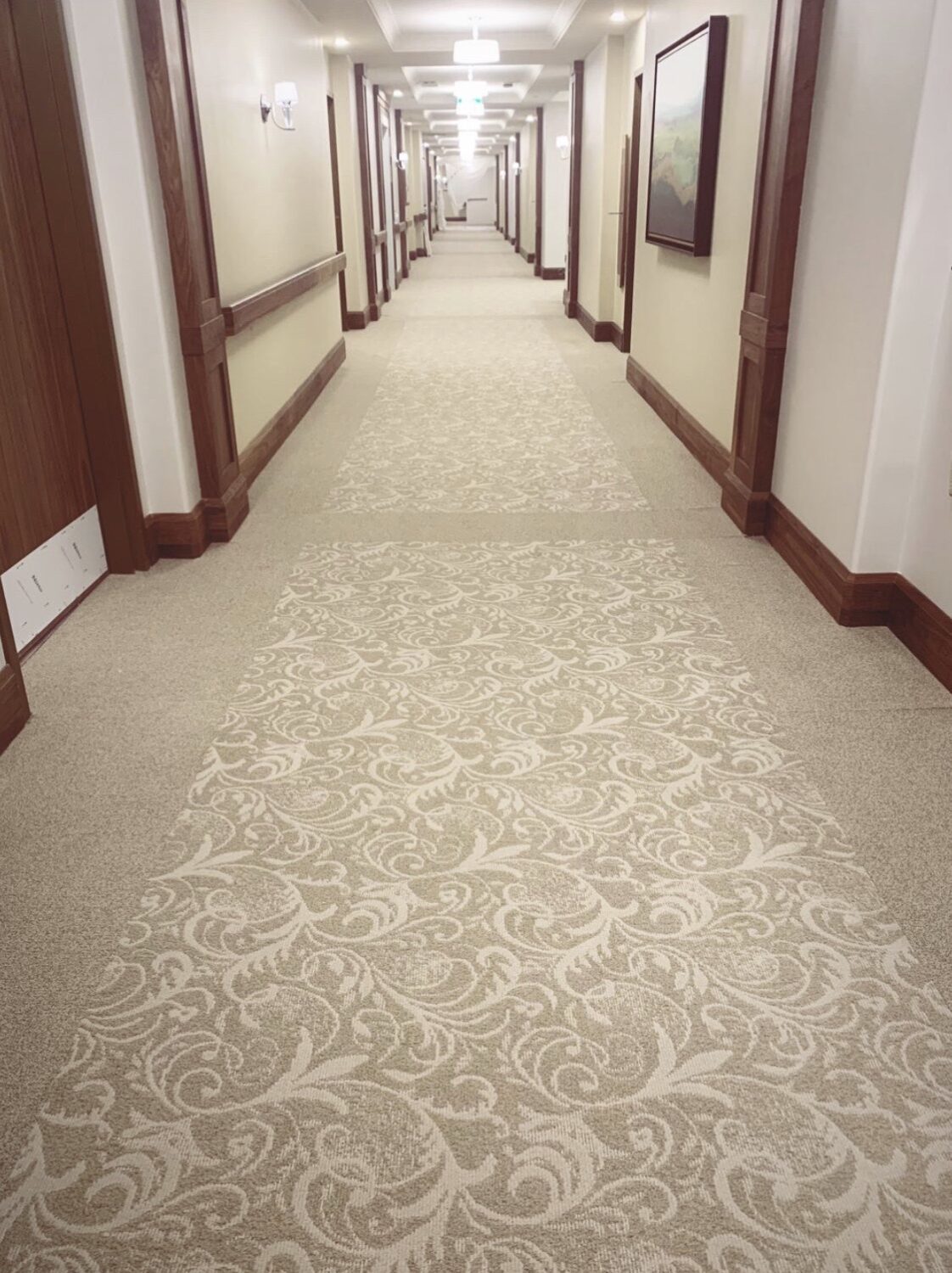 Retirement Residence -commercial flooring contractor-hallway carpet