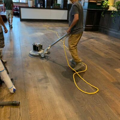 Broadview hotel project process - Wood Floor Refinishing