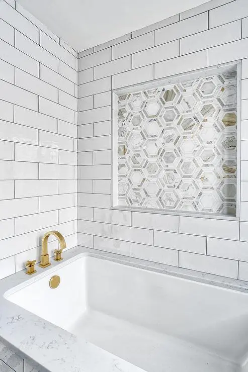Bathroom White Tile Patterns