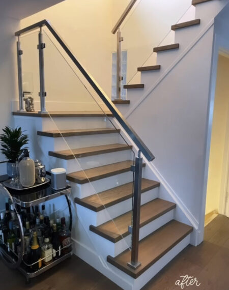 Oakville Stairs Recap with Glass Railing