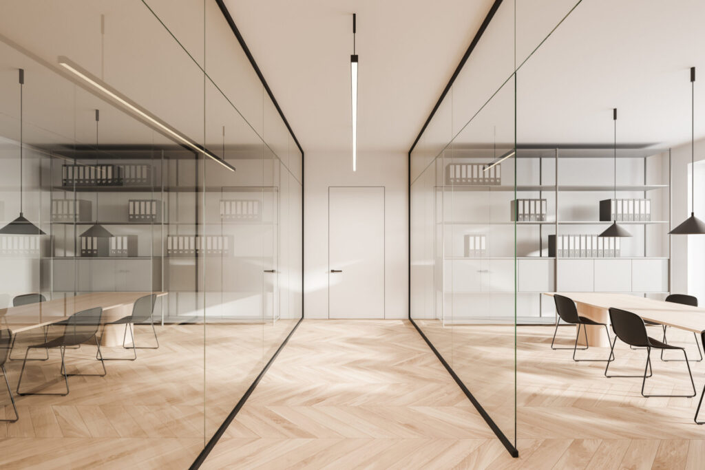 office corridor flooring installation
